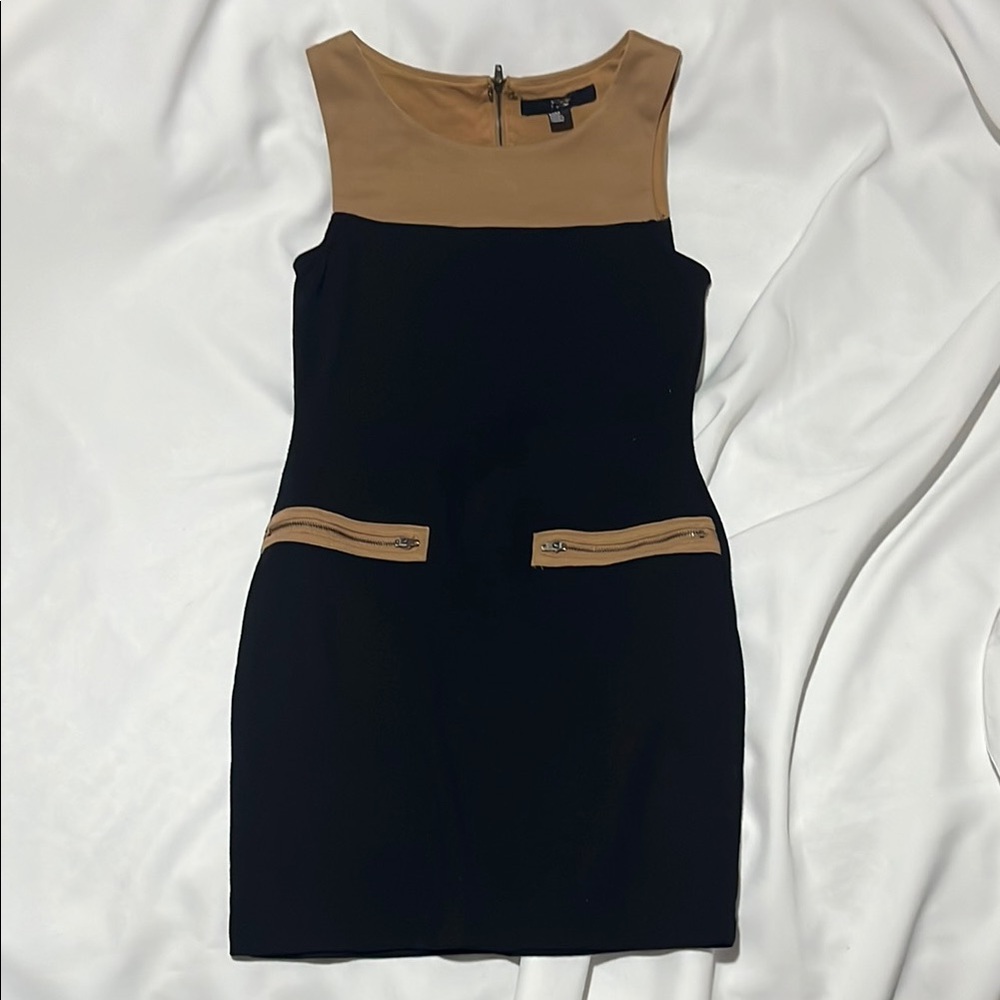 Black and Brown dress with zippers